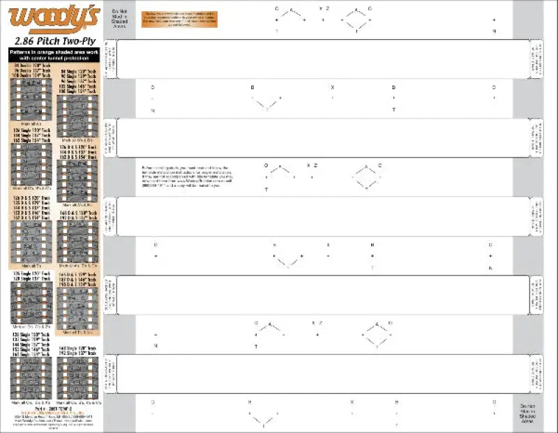 Studding Template 2.86 Pitch 2 Ply
