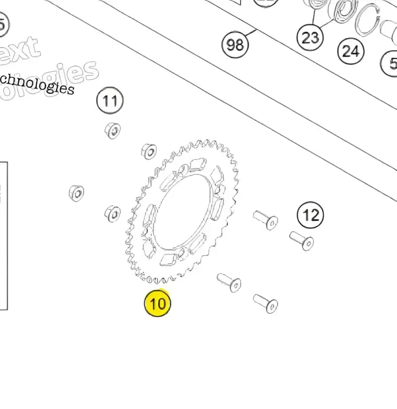 Sunstar 5-001139OR Rear Sprocket Aluminum 39T-415 Org Husq/Ktm - Sprockets