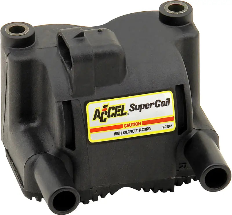 Black Accel SuperCoil ignition coil for Softail EFI and Dyna EFI bikes