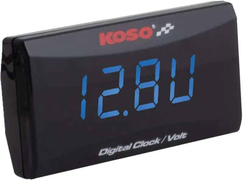 Super Slim Clock / Volt Meter Blue Display 