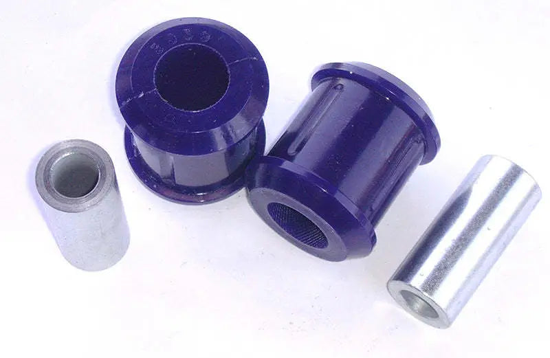 Blue polyurethane Lexus IS300 control arm bushing set with metal sleeves for smooth rides