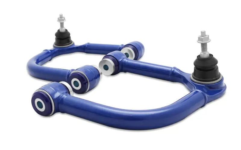 Blue tubular control arms.