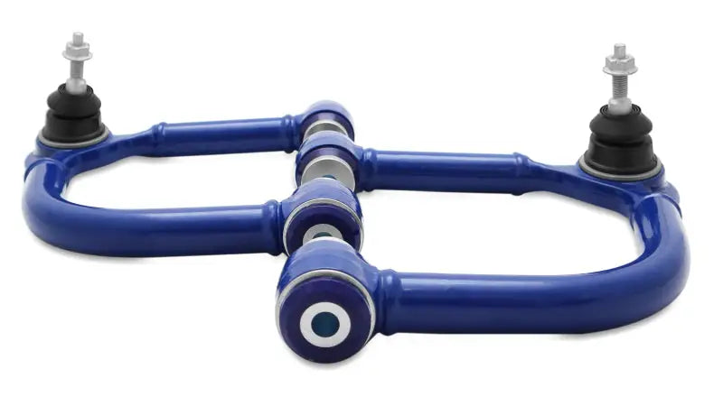 Blue tubular control arms.