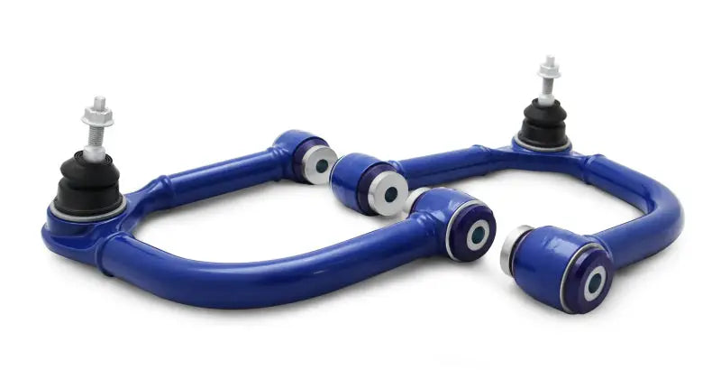 Blue tubular control arms.