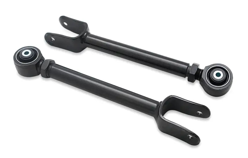 SuperPro 96-07 Jeep Wrangler TJ upper trailing arm set with black control arms, ball joints, and brackets