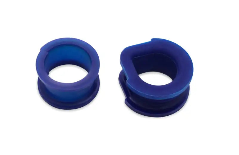 Blue polyurethane bushings for SuperPro Steering Rack Mount Kit, perfect for rack mount bushing upgrades