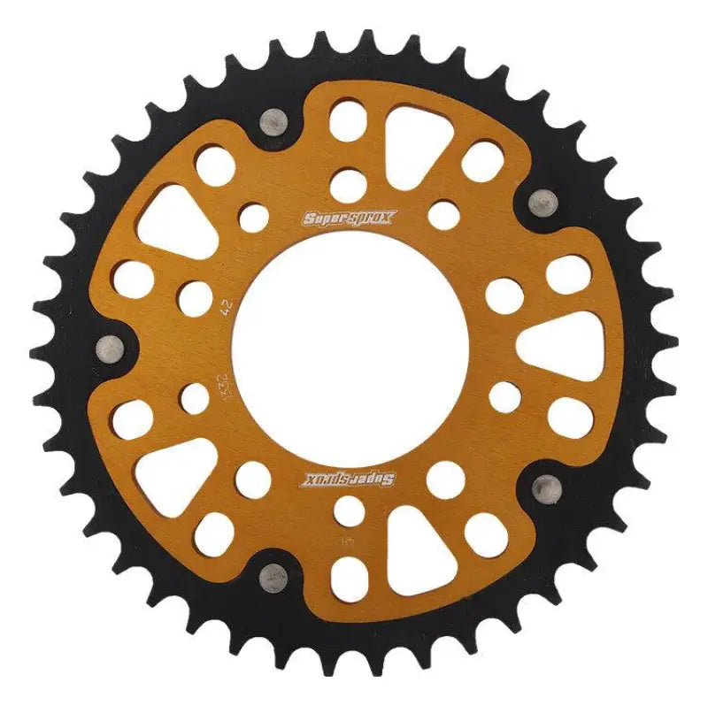 Rear Stealth Sprocket Alu/Stl 42T-525 Gld Hon/Tri
