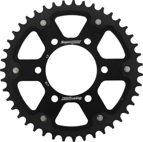 Rear Stealth Sprocket Alu/Stl 43T-520 Blk Kaw