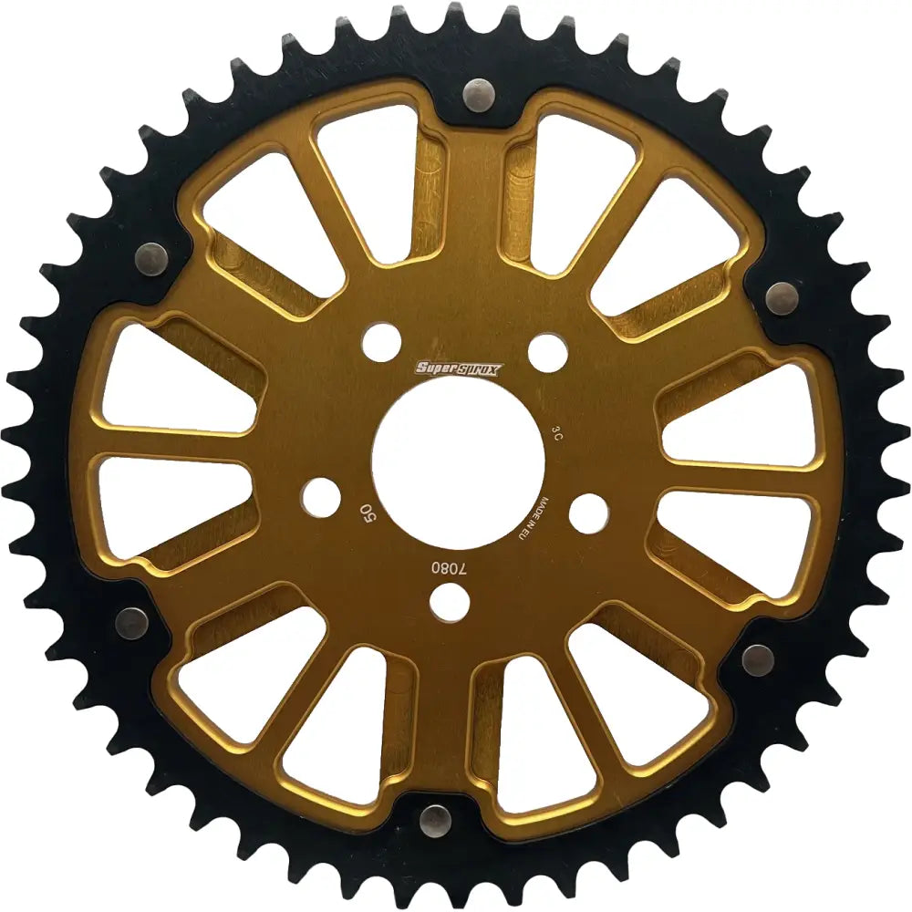 Supersprox Stealth 49T Rear Sprockets RST-7080:49-Gold - Gold Black Sprocket Alum Car Steel Teeth RST-7080:49-GLD