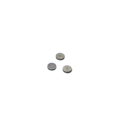Three small metallic shims showing the Supertech 8mm shim 3.30mm thick