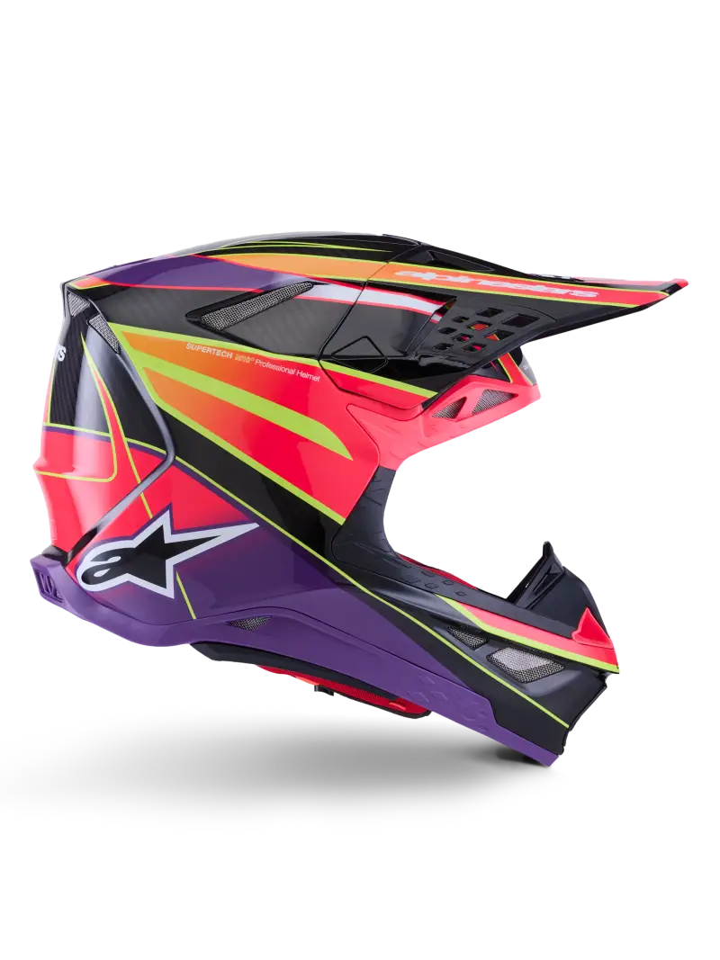 Supertech S M10 Era Helmet Pnk/Violet/Ylw Fluo Glossy Xl - ALPINESTARS