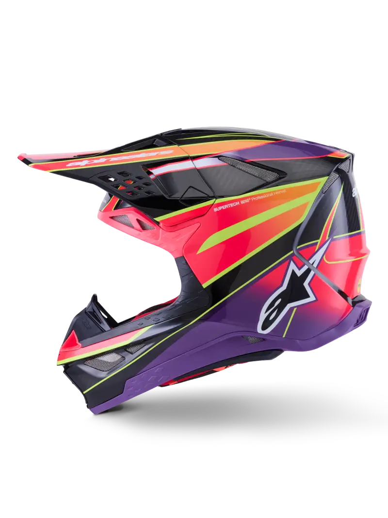 Supertech S M10 Era Helmet Pnk/Violet/Ylw Fluo Glossy 2x - ALPINESTARS