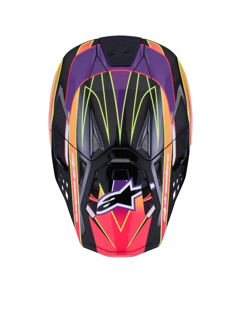 Supertech S M10 Era Helmet Pnk/Violet/Ylw Fluo Glossy Md - ALPINESTARS