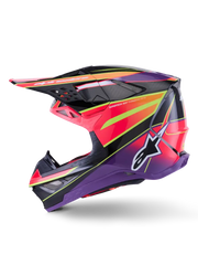 Supertech S M10 Era Helmet Pnk/Violet/Ylw Fluo Glossy Md - ALPINESTARS
