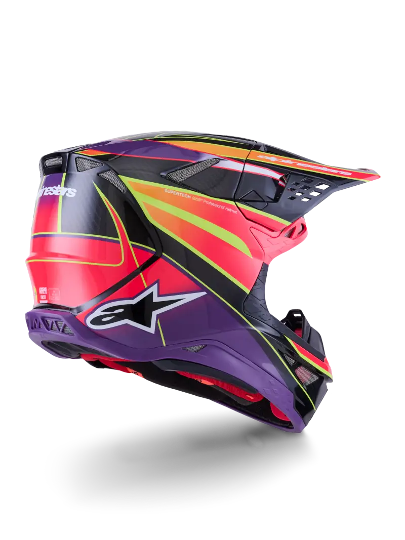 Supertech S M10 Era Helmet Pnk/Violet/Ylw Fluo Glossy Md - ALPINESTARS