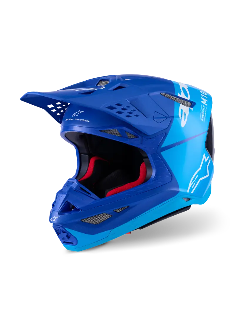 Supertech S M10 Flood Helmet Met Blu/Md Blu/Blk Crb M&G Sm - ALPINESTARS