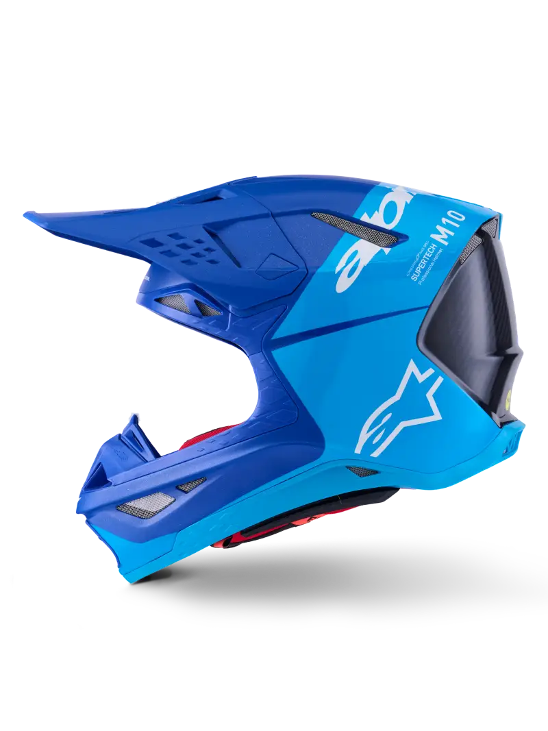 Supertech S M10 Flood Helmet Met Blu/Md Blu/Blk Crb M&G Md - ALPINESTARS