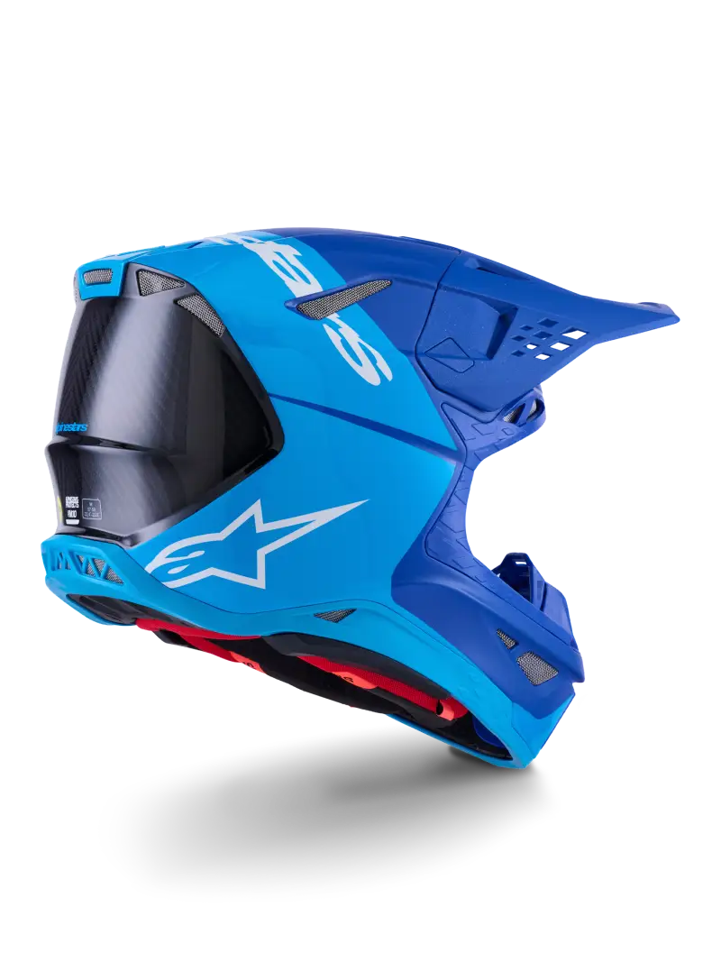Supertech S M10 Flood Helmet Met Blu/Md Blu/Blk Crb M&G 2x - ALPINESTARS