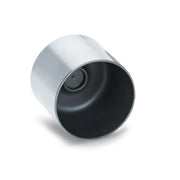 Chrome exhaust tip with black interior and silver exterior, fits Nissan KA24DE cam follower set