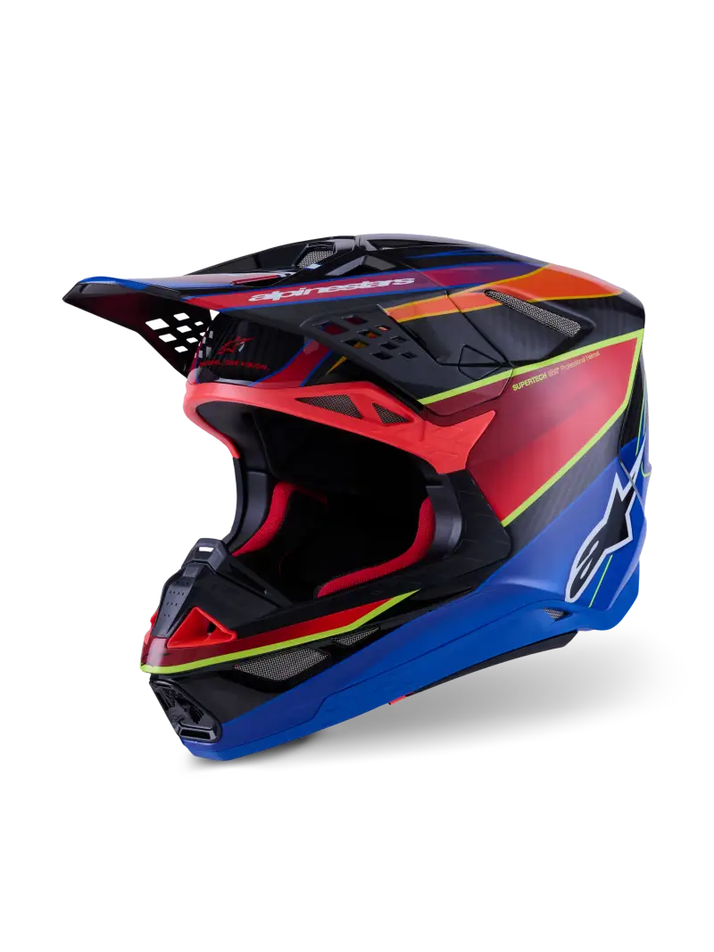 Supertech S M10 Era Helmet Blu/Rd/Ylw Fluo Glossy Md - ALPINESTARS