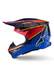 Supertech S M10 Era Helmet Blu/Rd/Ylw Fluo Glossy Md - ALPINESTARS