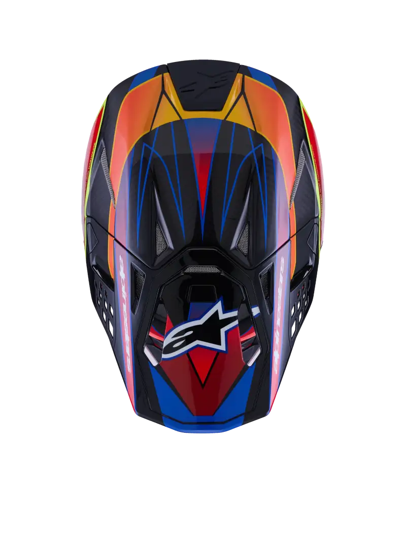 Supertech S M10 Era Helmet Blu/Rd/Ylw Fluo Glossy Md - ALPINESTARS