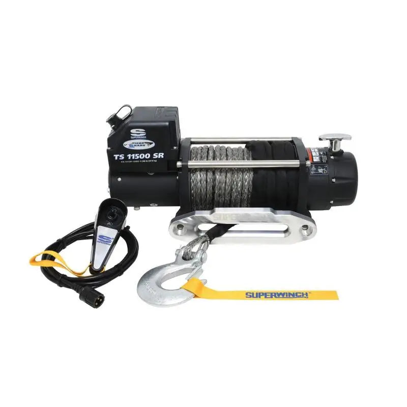 Superwinch 1511201 Superwinch 11500 LBS 12V DC 3/8in x 80ft Synthetic Rope Tiger Shark 11500 Winch - 1511201