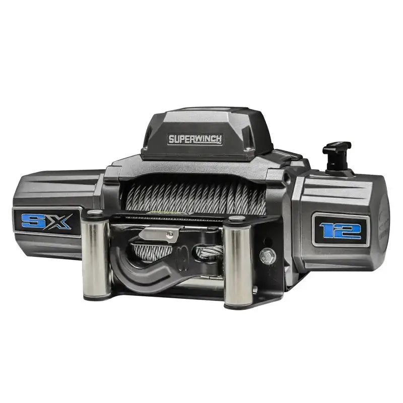 Superwinch 12000 LBS 12V DC 3/8in x 85ft Wire Rope SX 12000 Winch - Graphite - 1712200