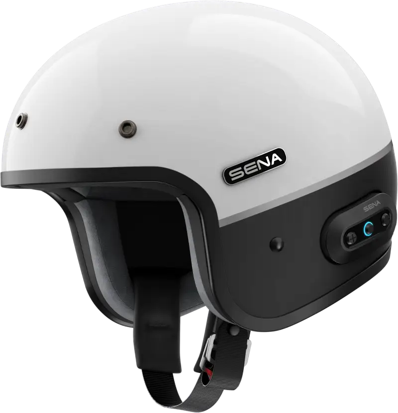 Surge Open Face Helmet W/Mesh Glossy White/Matte Black Lg - SENA