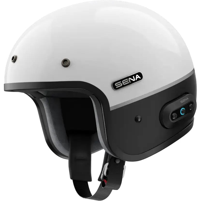 Surge Open Face Helmet W/Mesh Glossy White/Matte Black 2x - SENA