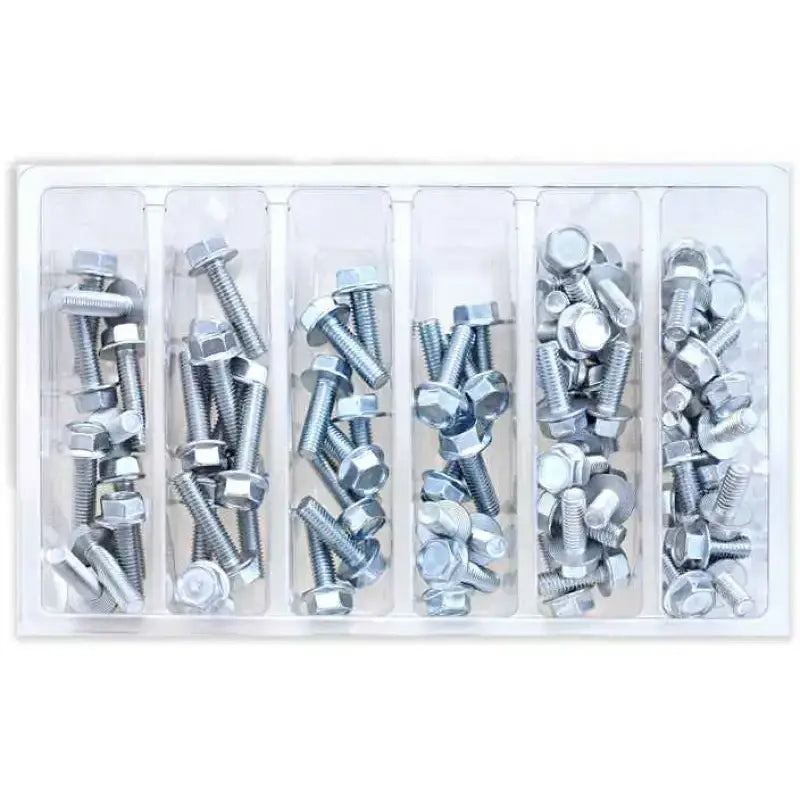 SV-M6HEX10 M6 10mm Hex Flange Bolt Assortment 80 Piece Kit