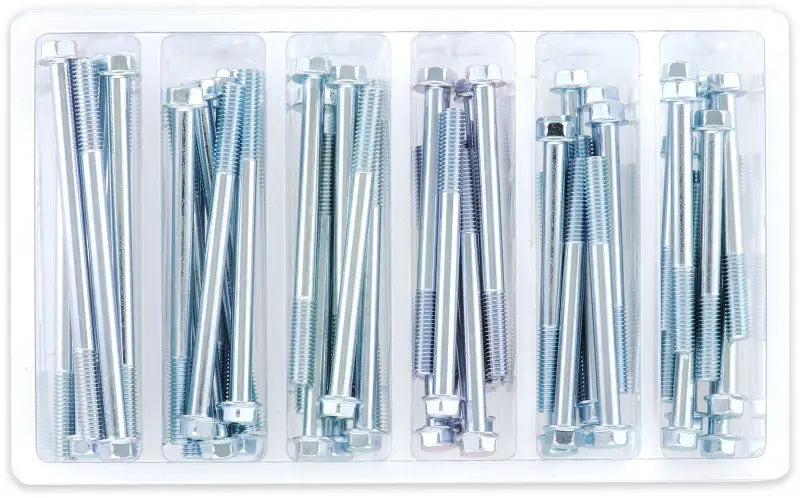 BOLT M6 8mm Hex Flange Bolt Assortment 60 Piece Kit for Powersports
