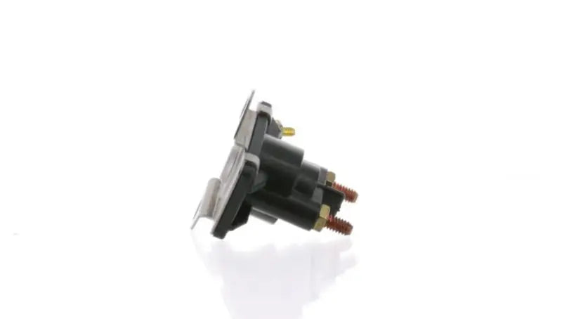Black SW058 Arco Marine Solenoid with metal mounting bracket and threaded terminals