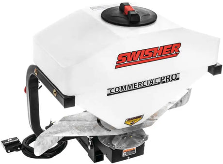 White commercial spreader on Swisher Clutch Lever Cap for easy handling