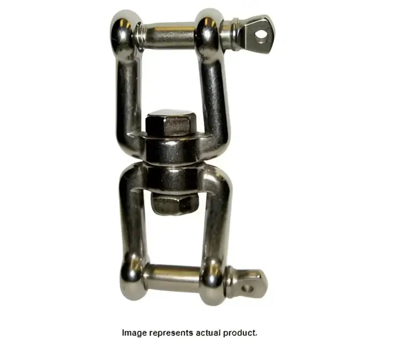 Stainless steel swivel shackle showcasing Lewmar Jaw Jaw Swivel JJ8 for secure connections