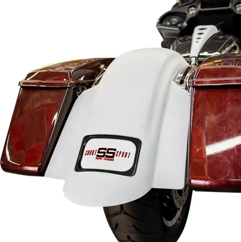 BAGGERNATION Swoop Short Sport Rear Fender W/Black Plate Frame for Powersports