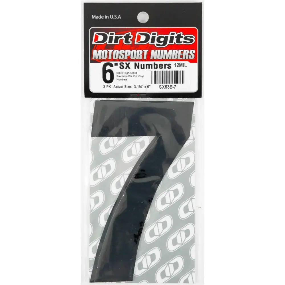 SX63B-7 #7 6" Black Super X Digits 3/Pk