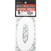 SX63W-0 #0 6" White Super X Digits 3/Pk