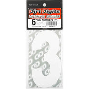 SX63W-3 #3 6" White Super X Digits 3/Pk