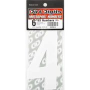 SX63W-4 #4 6" White Super X Digits 3/Pk