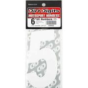 SX63W-5 #5 6" White Super X Digits 3/Pk