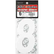 SX63W-8 #8 6" White Super X Digits 3/Pk