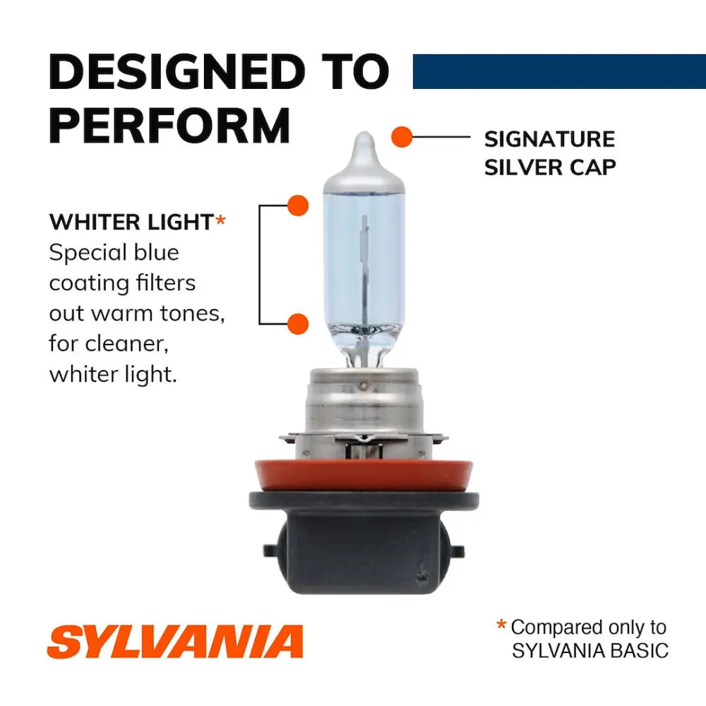 Sylvania Whiter Light For Added Clarity Headlight Bulb H11ST.BP2 - Sylvnia H11 ST 12V55W