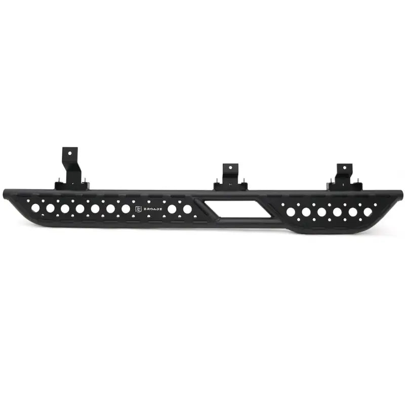 Black off-road bumper with perforated holes and brackets for T-Rex Side Step Kit truck accessories
