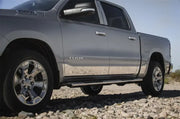 Silver four-door pickup truck with chrome accents and rocker panels for T3058-304M Ici Stainles Rocker Panels