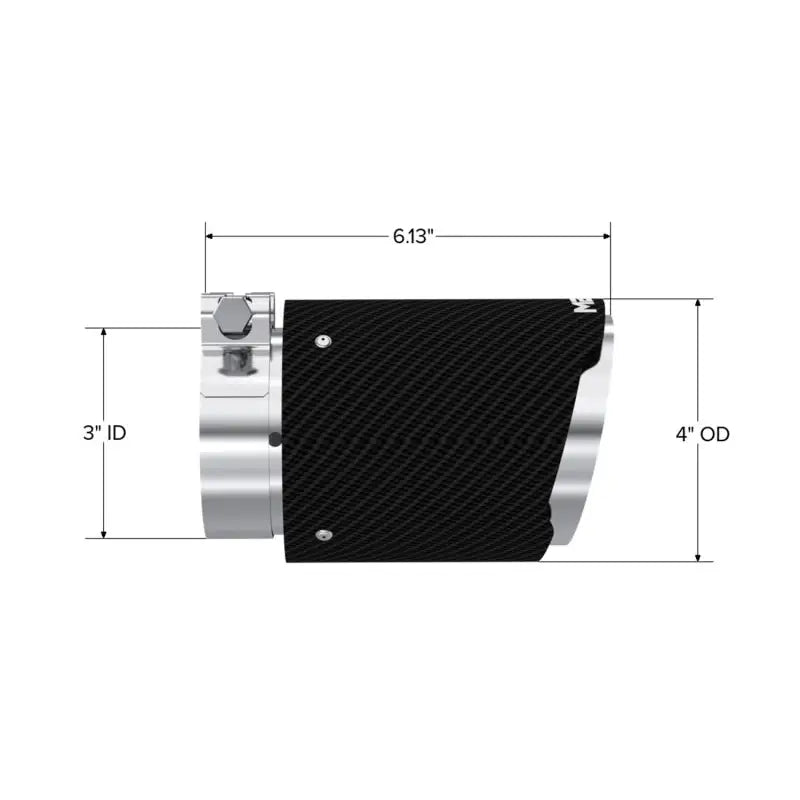 MBRP T5188CF T5188CF MBRP Universal Carbon Fiber Tip 3in ID / 4in OD Out / 6.13in Length Angle Cut Dual Wall