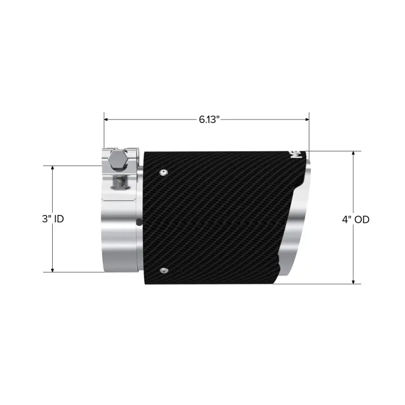 MBRP T5188CF T5188CF MBRP Universal Carbon Fiber Tip 3in ID / 4in OD Out / 6.13in Length Angle Cut Dual Wall