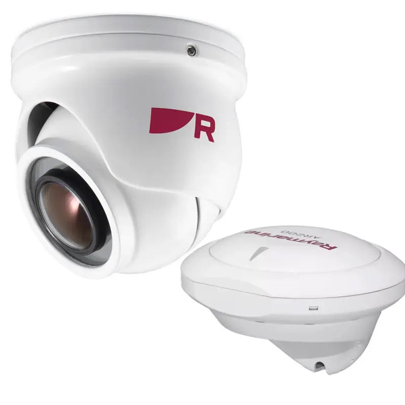 White dome-shaped camera and sensor from T70581 Raymarine Cam300 Augmented Reality Pack