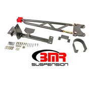 Gray metal suspension components for TA011H BMR torque arm tunnel mount setup