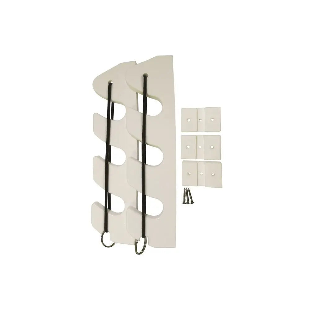 Taco Metals Easy Assembly Fishing Rod Holder P03-133W - White Rack Bungee